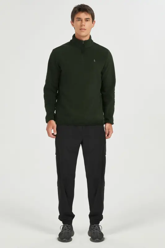 Quarter Zip Fleece Pullover Sweatshirt