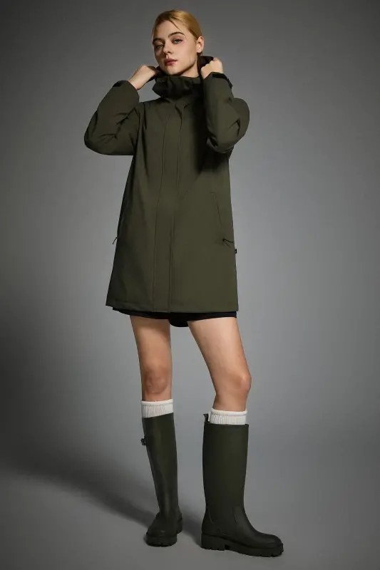 Mid-Length Waterproof Trench Jacket