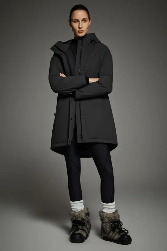 Mid-Length Windproof Parka Coat