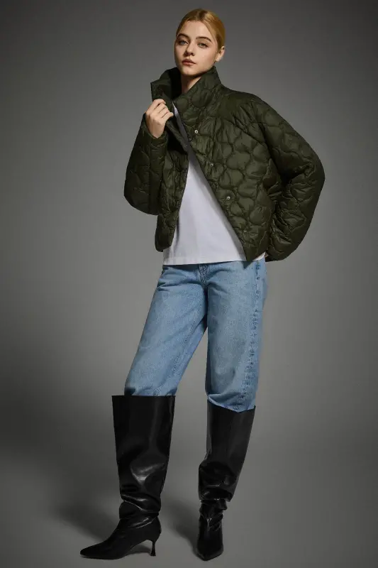 Oversized Quilted Raglan Sleeve Lightweight Jacket